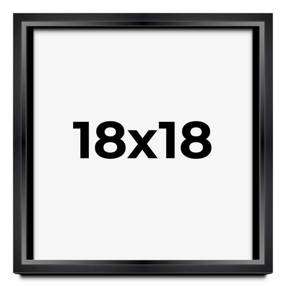 18x18 Shadow Box Frame Black | 1.25 inches Deep Real Wood Contemporary Shadowbox Display Frame | UV