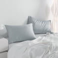 thumbnail image 5 of 2-Pack Standard Silky Satin Pillowcases with Zipper, Cooling Pillow Cases for Hair and Skin, Silver Gray, 5 of 5