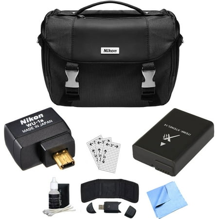 Nikon WU-1a Wireless Wi-Fi Adapter Mobile Pro Bundle for Nikon Digital SLRs D3200, D3300, D5200, Df - Includes Adapter, DSLR Camera Bag, EN-EL14A Li-ion Battery, & Much More (Certified Refurbished) Nikon WU-1a Wireless Wi-Fi Adapter Mobile Pro Bundle for Nikon Digital SLRs D3200, D3300, D5200, Df - Includes Adapter, DSLR Camera Bag, EN-EL14A Li-ion Battery, & Much More (Certified Refurbished)