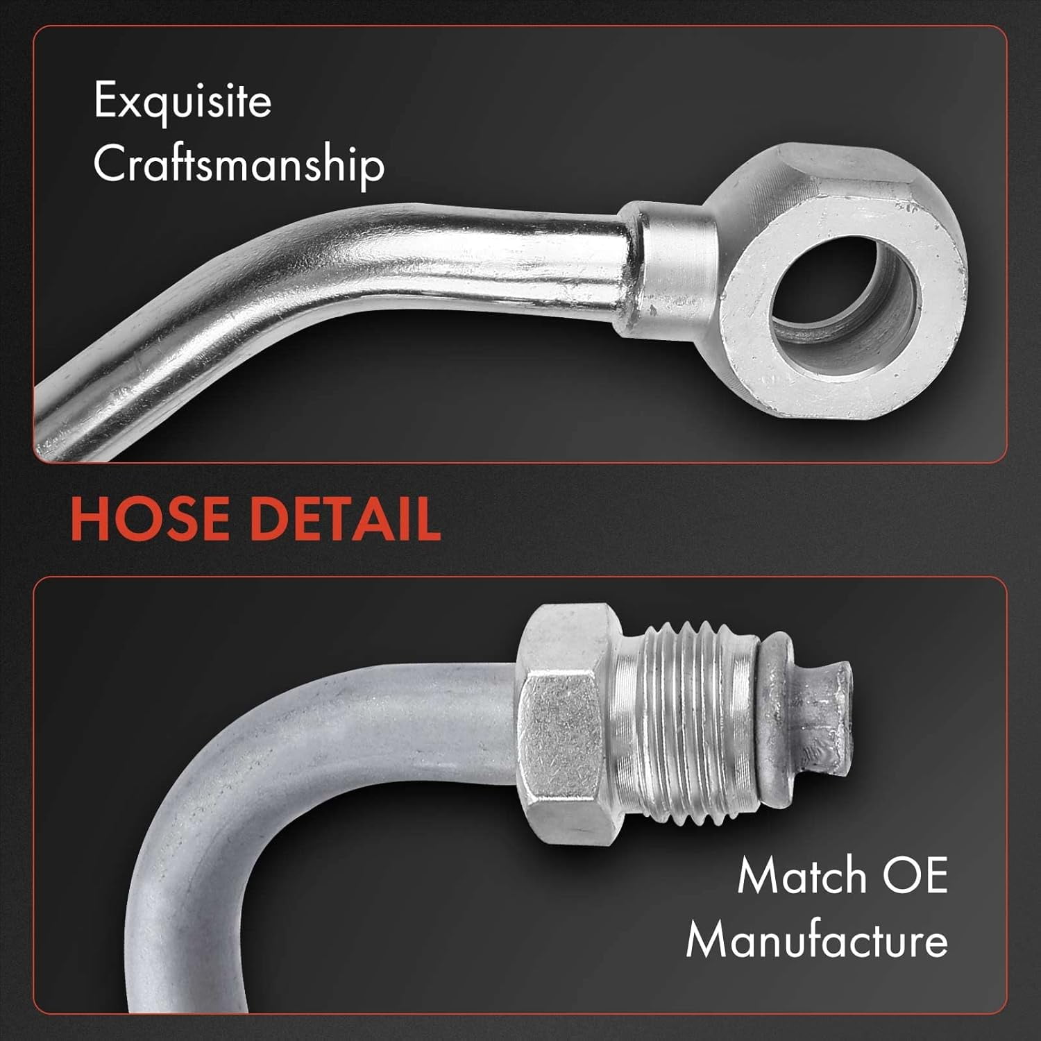 A-Premium Power Steering Pressure Hose Line Assembly Compatible with BMW 525i 2001-2003, 528i 1998-2000, 530i 2001-2003, 2.5L 2.8L 3.0L, with O-ring & Washer, Pump To Rack