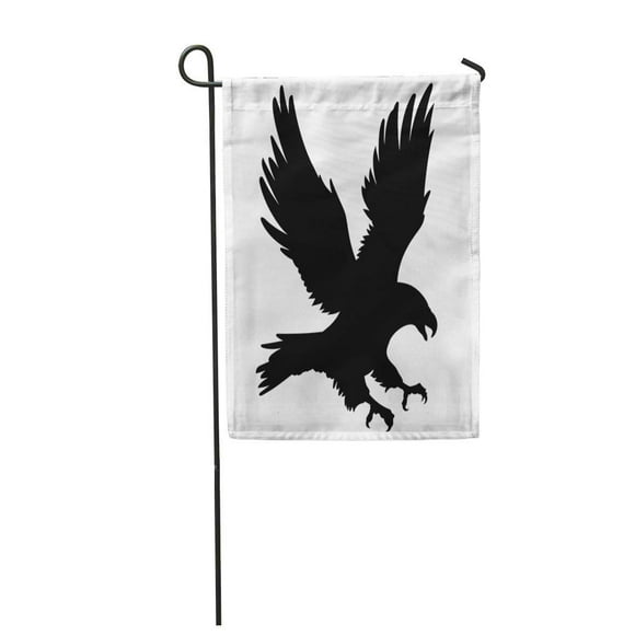 NUDECOR Hawk Bald Eagle Silhouette White American Bird Falcon Garden Flag Decorative Flag House Banner 12x18 inch