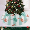 thumbnail image 4 of SKYSONIC Flamingo Christmas Tree Skirt Home Decoration Large Round Christmas Tree Skirt for Holiday Party Home Christmas Day Ornaments 47.2 Inch, 4 of 6