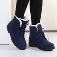 thumbnail image 2 of KEGIRLOM Women's Fashionable Casual Versatile Plus-Size Snow Boots Lightweight And Comfortable Fall And Winter Style Trendy Short Boots With Fleece Lining. Blue Size 10, 2 of 9