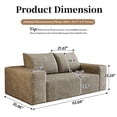 thumbnail image 3 of EHANCIS 63" Cloud Sofa, Boneless Corduroy Compression Couch in a Box, No Assembly Required, 2-Seater for Small Space Apartment Living Room, Camel, 3 of 8