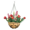 thumbnail image 1 of Artificial Hanging Basket UV Resistance Large Capacity Iron Plasic Coconuts Christmas Outdoor Holiday Decorations, 1 of 10