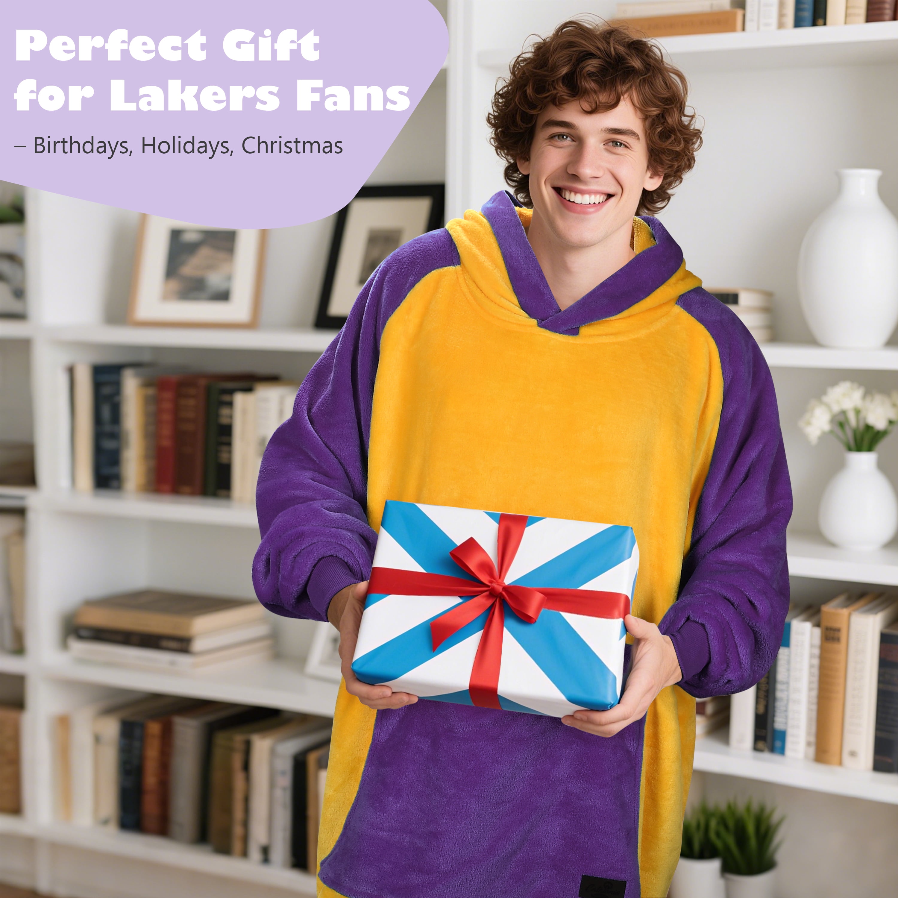 Catalonia Oversized Blanket Hoodie Sweatshirt, Fleece Pullover with Large Front Pocket, for Adults Men Women