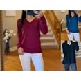 thumbnail image 2 of Katherine Barclay Ladies' Extra Fine Merino Wool V-Neck Sweater (Raspberry, XXL), 2 of 2