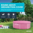 thumbnail image 2 of INTEX 8 Foot Pool Cover for Round Metal Frame Outdoor Backyard Swimming Pool, Pink, 2 of 6