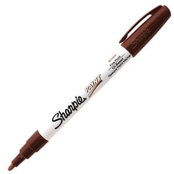 Sharpie Paint Marker Pen Oil Based Fine Point Brown Box of 12