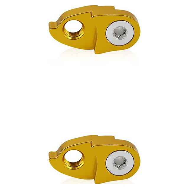 ZheElen Bicycle Rear Derailleur Hanger Aluminum Alloy Colored Extender Metal Tail Hook Maintenance Cycling Fitting Accessories Gold 2Set