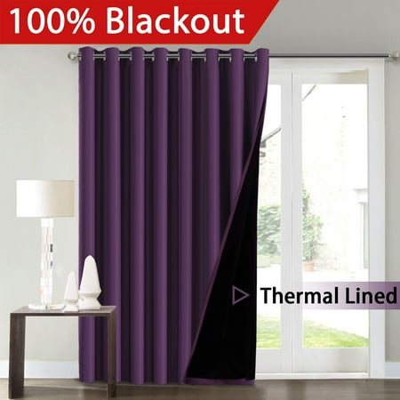 Flamingop Full Blackout Indigo Plum Patio Room Divider Curtains