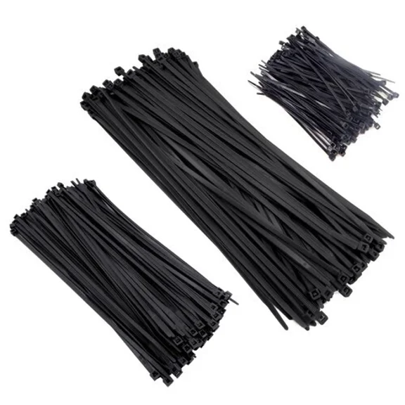 Zip Cable Ties 300Pc Uv Black 4" 8" 11" Nylon Wire Tie Wraps Made In Usa