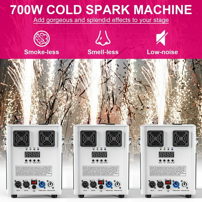 700W Cold Spark Firework Machine, Stage Equipment with Remote, for