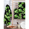thumbnail image 2 of St. Patrick's Day Kitchen Dish Towels for Drying Dishes Set of 4, Watercolor Green Shamrock Polka Dots Black Waffle Weave Microfiber Hand Tea Bathroom Towels Quick Dry & Absorbent Towel 15.7x23.6, 2 of 7