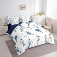 thumbnail image 2 of Castle Fairy Sport Ball Gamer King Bedding 7pcs, Blue White King Bed in a Bag,Navy Blue Reversible, 2 of 7