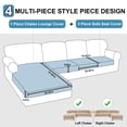 thumbnail image 4 of Furniture Cover NAISI, juego de sofá de terciopelo impermeable en forma de L, color marfil, 4 of 6