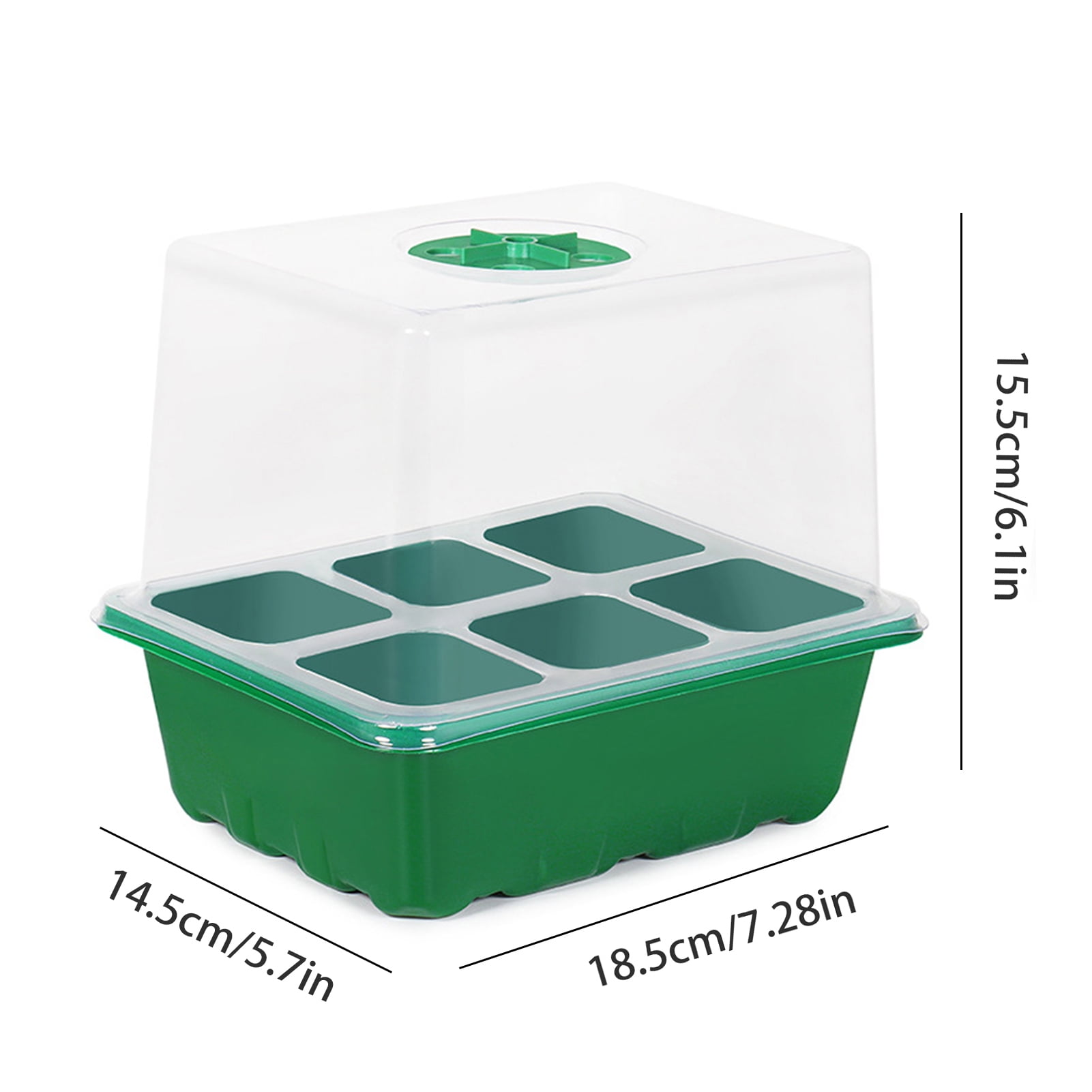 OIUR Seeds Starter Tray 6 Cells/12 Cells Seeds Germination Tray with Adjustable Humidity Vent Plant Nursery Box for Indoor Garden Bonsai Seedlings Starting Growing