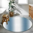 thumbnail image 4 of 3.3ft Round Rug, Blue White Ombre Non-Skid Rubber Backing Large Area Rugs - Living Room Bedroom Home Office, Modern Abstract Art Farmhouse Gradient Indoor Floor Mat Carpets Washable Rug, 4 of 9