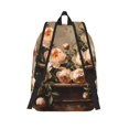 thumbnail image 2 of Picia Vintage Peonies Rustic Charm Printed Canvas Daypack - Stylish and Durable Vintage Compact Backpack - Class, Work, Travel, or Laptop Bookbag,Organized Compartments-Small, 2 of 6