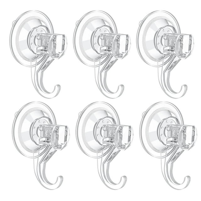 Ganchos de Ventosa VIS'V Transparentes Resistentes y Reutilizables en Set de 6 Unidades