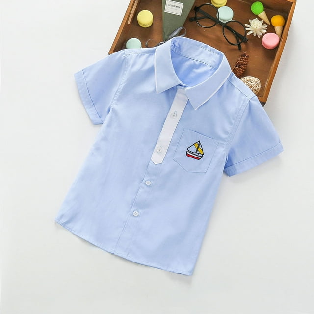 Shorts Garçon Tout-Petit, Shorts pour Garçons, Chemises pour Enfants Manches Courtes Imprimé Graphique Chemise Fine Décontractée pour 3-8 Ans Chemise à Manches Courtes pour Enfants