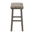 thumbnail image 3 of Hillsdale Furniture Upholstered Saddle Seat Backless Rustic Gray Wood Counter Height Stool, 3 of 9