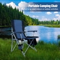 thumbnail image 7 of Honeilife Folding Camping Chair Adult Support 330lbs, Heavy Duty Portable Outdoor Beach Chair, Foldable Lightweight Lawn Chair with Cup Holder&Carry Bag for Fishing Outside Sports Picnic, Blue, 7 of 7