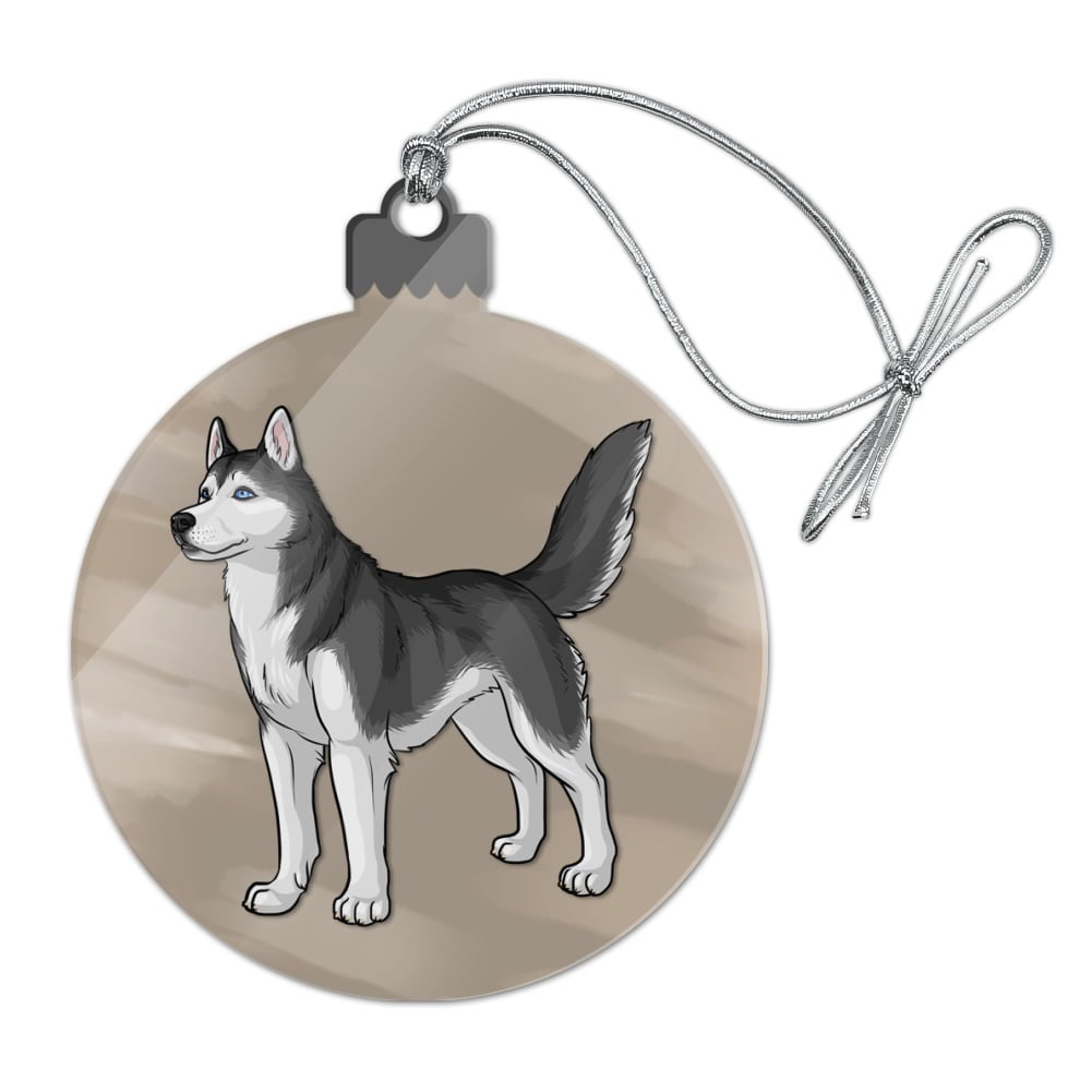 Siberian Husky Pet Dog Acrylic Christmas Tree Holiday Ornament