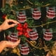 thumbnail image 5 of Adornos de árbol de Navidad de espuma 3-Pack | Bolas multicolores de 3.15 pulgadas, piñas, bolsas a cuadros, acabado brillante, decoraciones navideñas reutilizables para árbol, coronas, Mardi Gras,, 5 of 6