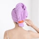 thumbnail image 5 of Toalla Absorbente para Secar el Cabello de Felpa, Envoltura de Microfibra, Turbante de Secado Rápido con Cierre de Botón, 50 x 75 cm para Uso en el Baño, 5 of 6