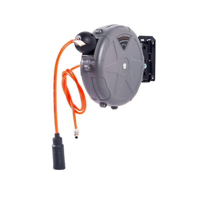 DYNWAVECA Automatic Retractable Garden Hose Reel Ceiling Wall Mounted Input Tube 1M Output Tube 9M Accessories Telescopic Air Hose Reel