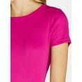 thumbnail image 5 of Time and Tru Women’s Rib Crewneck Tee with Short Sleeves, Sizes XS-XXXL, 5 of 5