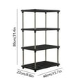 thumbnail image 3 of Hxlamzoo 4-Tier Waterproof Plastic Storage Shelves - Sturdy, Space Saving Shelving Unit for Kitchen, Bathroom & Laundry | Connectable Black Organizer Rack (31.4x16.5x8.6in), 3 of 7