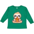 thumbnail image 3 of Inktastic Sloth Pizza Boys or Girls Long Sleeve Toddler T-Shirt, 3 of 5