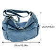 thumbnail image 2 of Yucurem Women Fashion Shoulder Bag Adjustable Strap Denim Retro Sling Bag (Light Blue) Fashion shoulder bag (C), 2 of 10