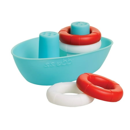 UPC: 0698904105718 | Ubbi Boat & Buoys Bath Toys Includes 1 Boat and 4 Buoy 5 Count per pack Character Boat