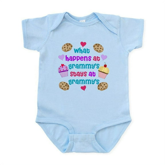 CafePress - What Happens At Grammy's Stays Infant Bodysuit - Baby Light Bodysuit, Size Newborn - 24 Months