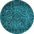 thumbnail image 1 of Ahgly Company Indoor Round Persian Light Blue Traditional Area Rugs, 4' Round, 1 of 4