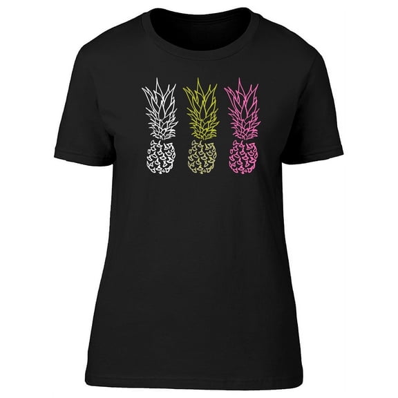 Cool Set Of Colorful Pineapples T-Shirt Women -Image by Shutterstock, Female x-Large