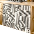 thumbnail image 2 of Black Arches Cabinet Curtains 35" W x 35" L, Abstract Modern Minimalist Curves Line Geometric Under-Desk Privacy Dust Proof Drape Dishwasher Curtain Sink Skirt for Kitchen Closet Bathroom Laundry, 2 of 9