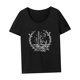 thumbnail image 4 of Camiseta para mujer con cuello redondo, ropa de calle, camisetas de verano para caminar de vacaciones L, 4 of 7