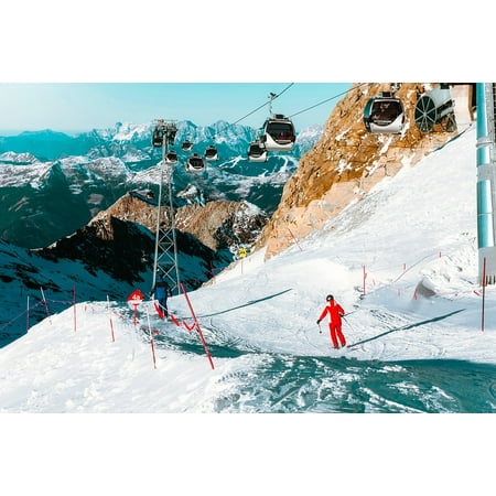 Canvas Print Landscape Kitzsteinhorn Alpine Austria Ski Stretched Canvas 10 x