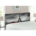 thumbnail image 2 of Eiffel Tower Headboard, Image of Eiffel Tower Paris France Vintage Car Street Dark Clouds, Upholstered Decorative Metal Bed Headboard with Memory Foam, Full Size, Grey Black Red, by Ambesonne, 2 of 4