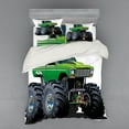 thumbnail image 2 of Ambesonne Cartoon Bedding Set 3 Pcs, Monster Pickup Truck, Twin XL, Green Grey, 2 of 3