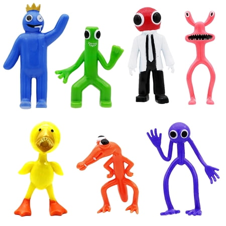 7 Pack Rainbow Toys Figures, Rainbow Mini Action Figures Sets for Kids Cake Toppers Friends Theme Party Supplies, Decorations Collection Playset Birthday Easter Gifts for Boys Girls