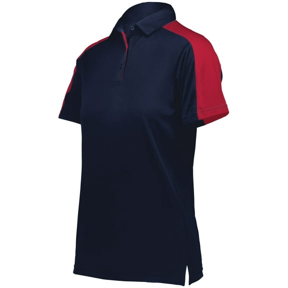 Augusta Sportswear B98134702 Womens Two-Tone Vital Polo T-Shirt, Navy & Scarlet - Extra Small