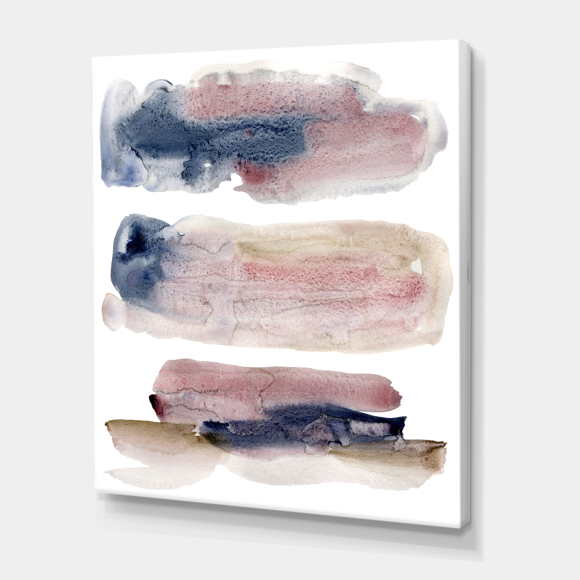 Designart ' Beige Blue and Pink Clouds ' Modern Canvas Wall Art Print