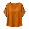 thumbnail image 4 of Uootdi Women's Tops Short Sleeve Crew Neck Side Button Blouses Bohemian Casual Style Lightweight Breathable Relaxed Fit Shirts Gift, 4 of 6