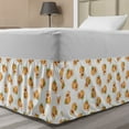 thumbnail image 1 of Peach Bed Skirt, Vegetative Growth Botany Pattern Orange Drupes Freshly Picked from the Trees, Elastic Bedskirt Dust Ruffle Wrap Around for Bedding Decor, 4 Sizes, Pale Orange Green, by Ambesonne, 1 of 2