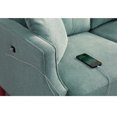 thumbnail image 5 of 56.7"L Sofa Couch with USB Charge Port and 2 Throw Pillows, Modern Waterproof Fabric Upholstered Sofa Chair with Thick Seat Cushions, Comfy Leisure Loveseat Sofa for Living Room, Office, Blue, 5 of 7